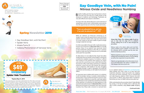 Alsara Vein Clinic Spring Newsletter 2019