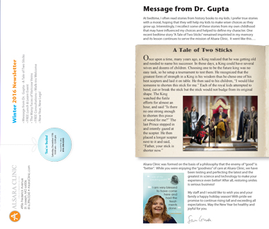 Alsara Vein Clinic Winter Newsletter 2016