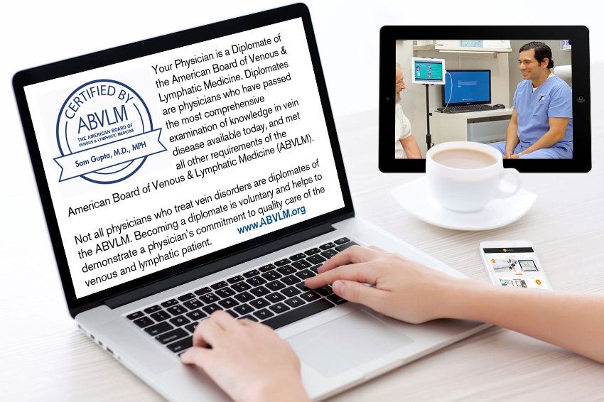 Dr. Gupta is a Diplomate of the American Board of Venous & Lymphatic Medicine
